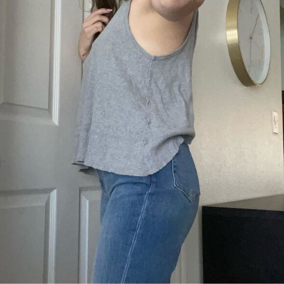 Free People Harper Tank Size Small Grey Flowy - Picture 4 of 6